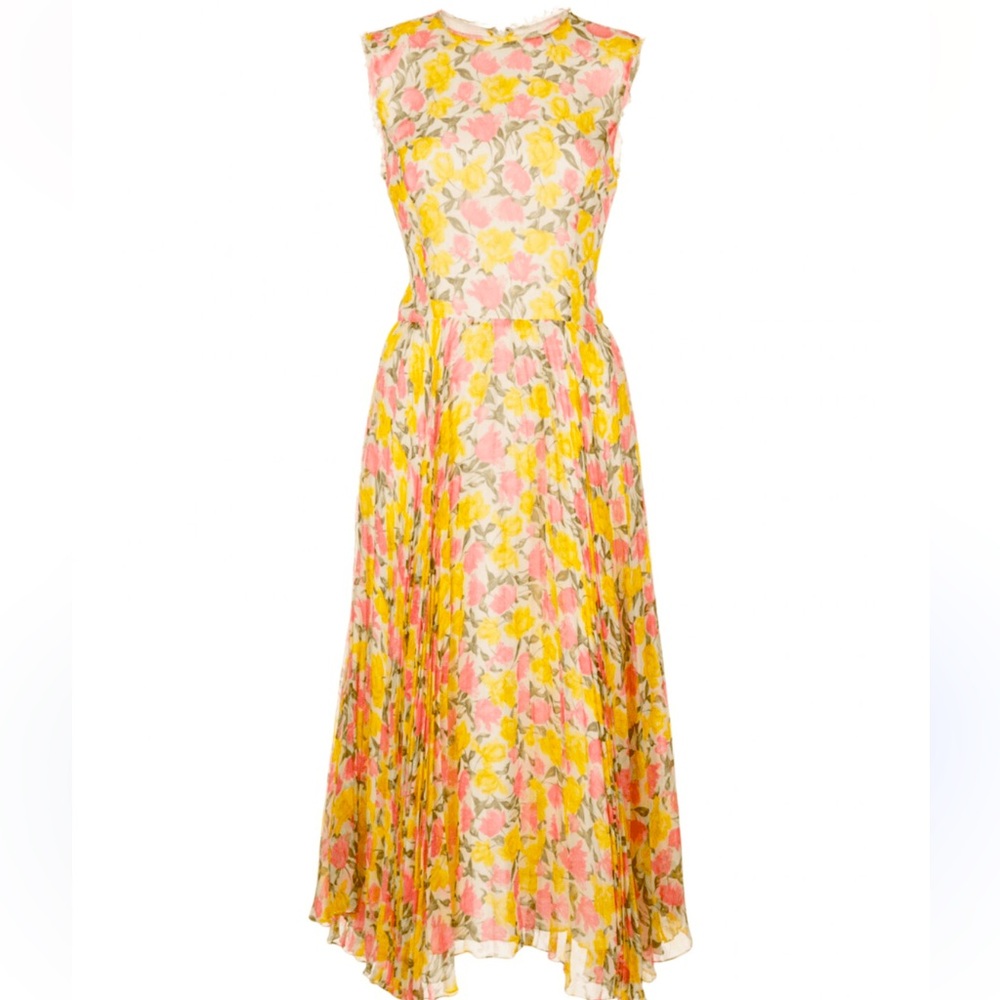 NWT JASON WU Floral Pleated Dress - Picture 3 of 5
